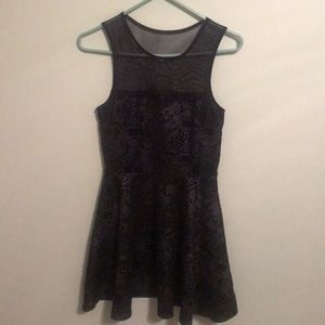 Black Dress with Velvet Design